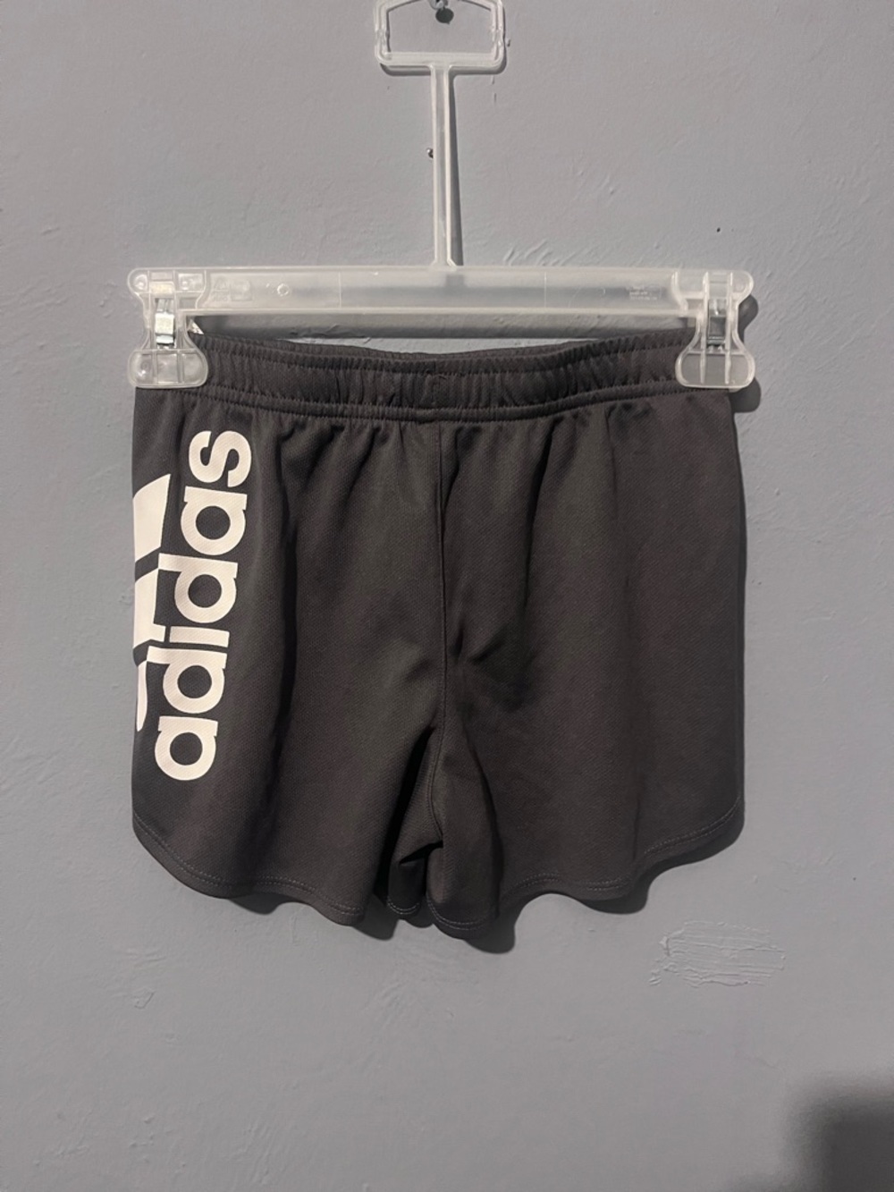 adidas Black Athletic Shorts with White Logo
